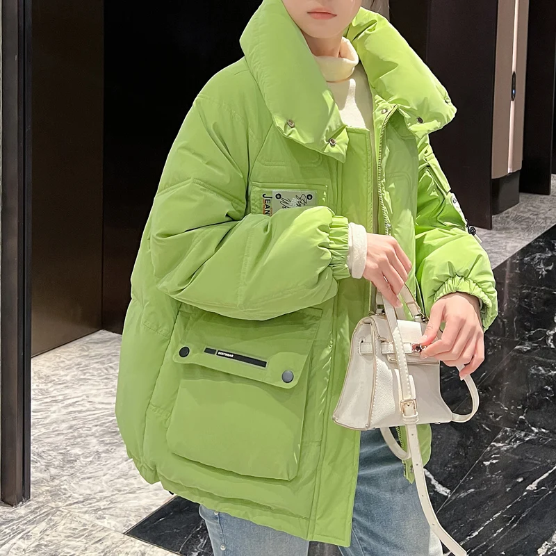2022 new women's winter jacket fashion zipper parka women's down cotton coat loose warm casual clothes thickened jacket coat