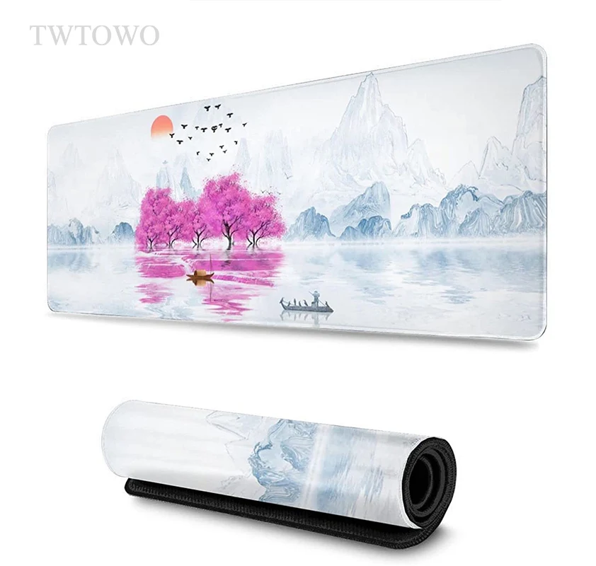 

Japanese Landscape Cherry Blossoms Sakura Mouse Pad Gamer XL New Home Custom Mousepad XXL Anti Slip Natural Rubber Office PC