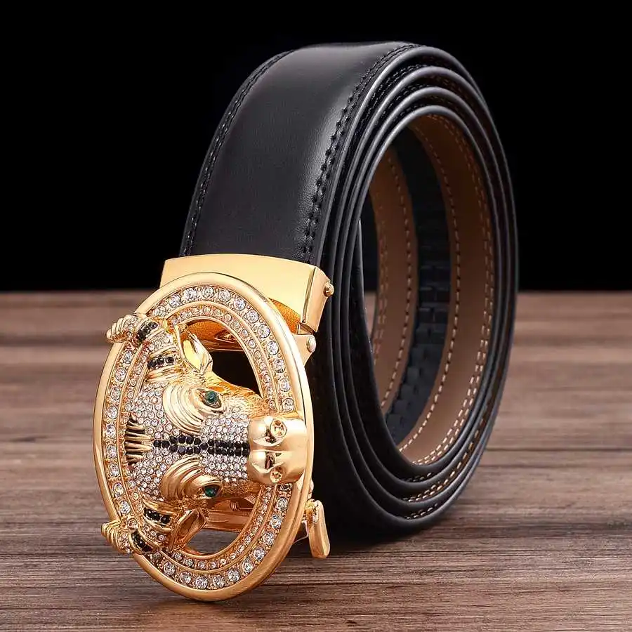 

Men's Ratchet Belt with Genuine Leather, Slide Belt for Men 13/8 Inches Wide Leather Belts for Men Leather Strap Width:35mm