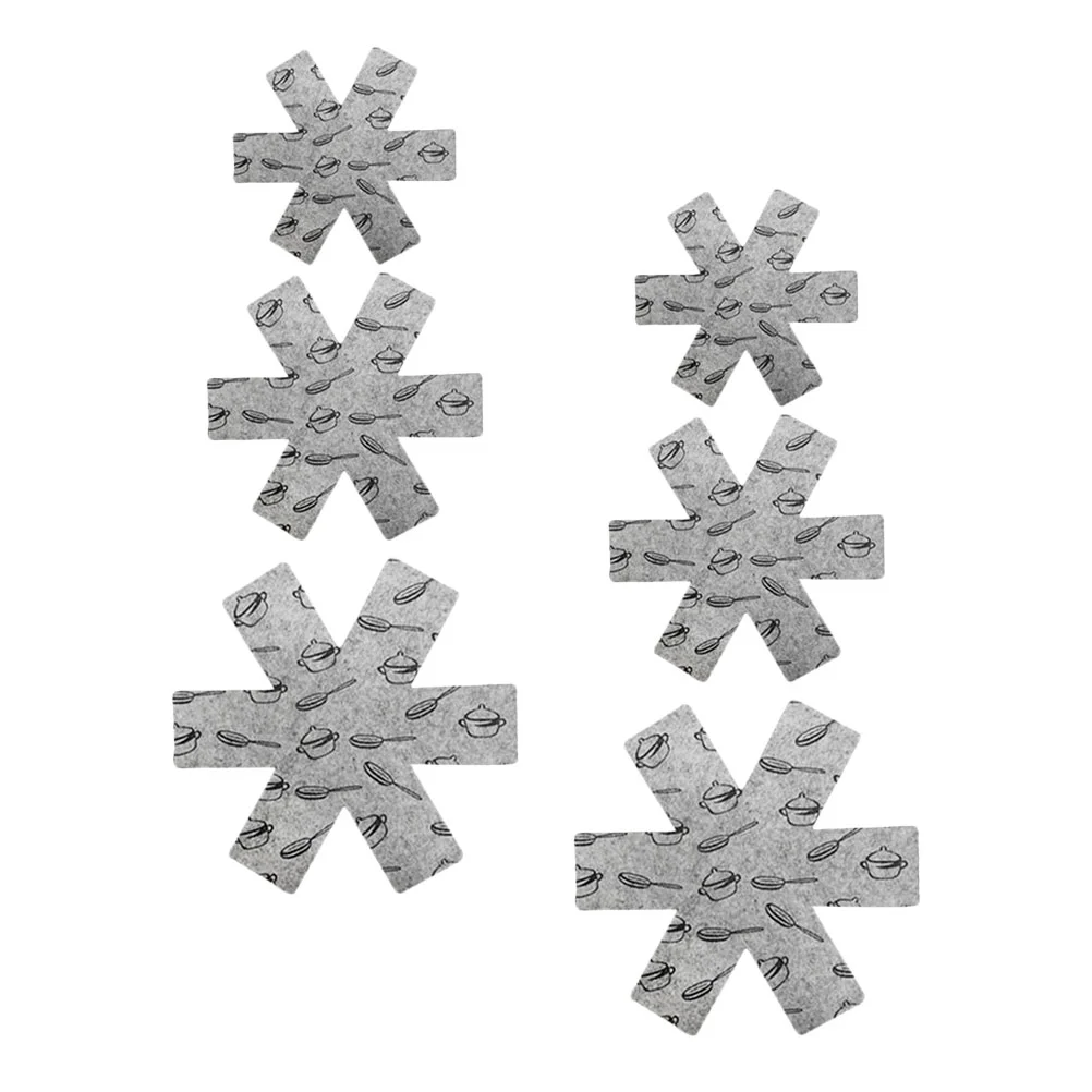 

6pcs Pan Protector Table Insulation Pad Pot Protective Pads Non-woven Pan Protectors for Home Kitchen