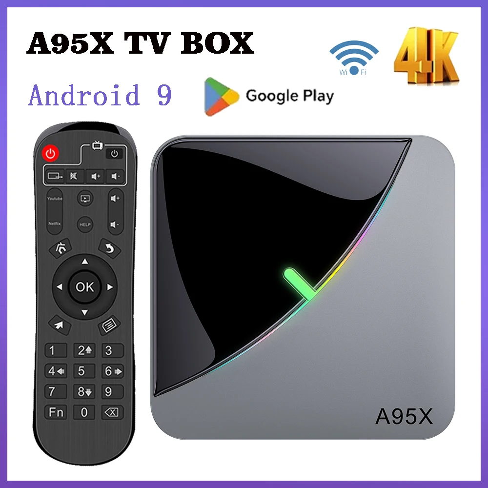 Приставка Смарт-ТВ A95X F3 Air 4K 2 4G/5G два Wi-Fi RGB S905X3 4 Гб 32 ГБ 64 Android 9 0