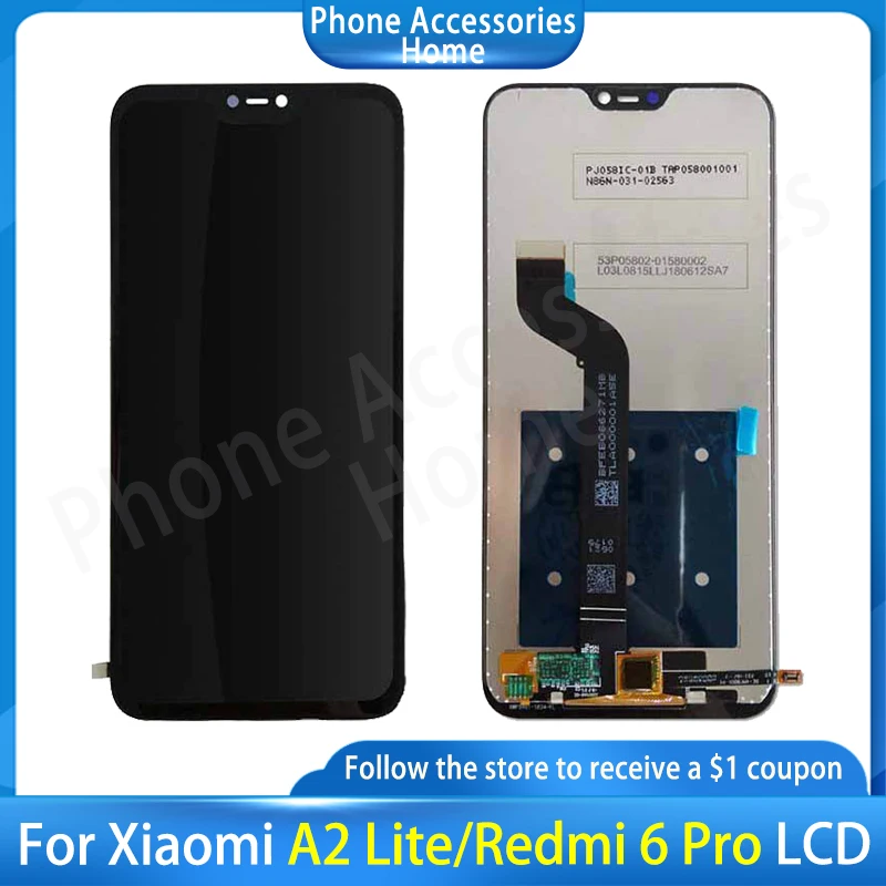 

5,84 дюймовый дисплей для Xiaomi Mi A2 Lite дисплей сенсорный экран дигитайзер Замена для Xiaomi Redmi 6 Pro LCD Mi A2 Lite LCD