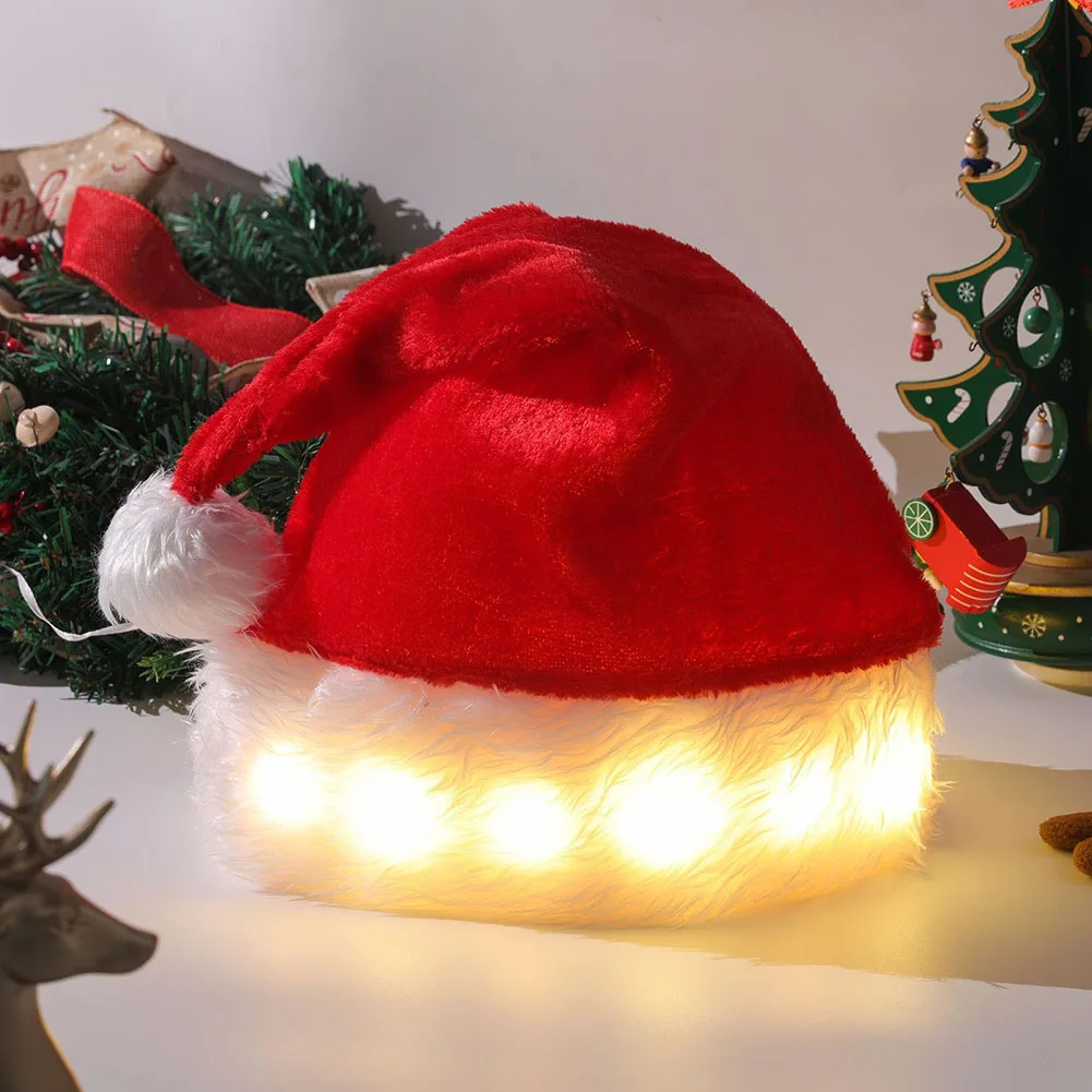 

Рождественская шапка, шапки снеговика, Санта-Клауса с светильник кой для детей, взрослых, рождественский подарок, новый год 2023, Рождественское украшение, декор Вечерние