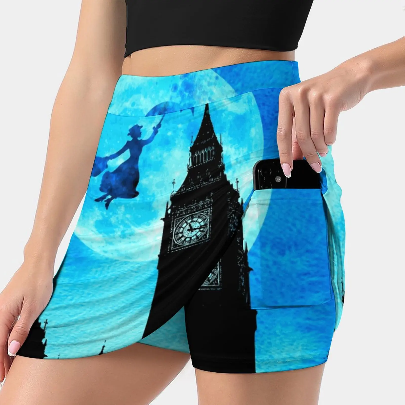 

Волшебная Акварельная Женская юбка Night-Mary Poppins, Спортивная юбка Skort с карманами, модная юбка в Корейском стиле 4Xl, юбки Мэри