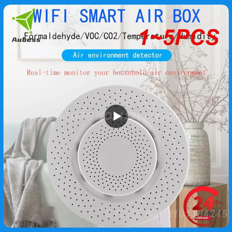 

1~5PCS Zigbee/WIFI Tuya Smart Air Box Carbon Dioxide Detector CO2 Gas Sensor Formaldehyde VOC Temperature Humidity Sensor App