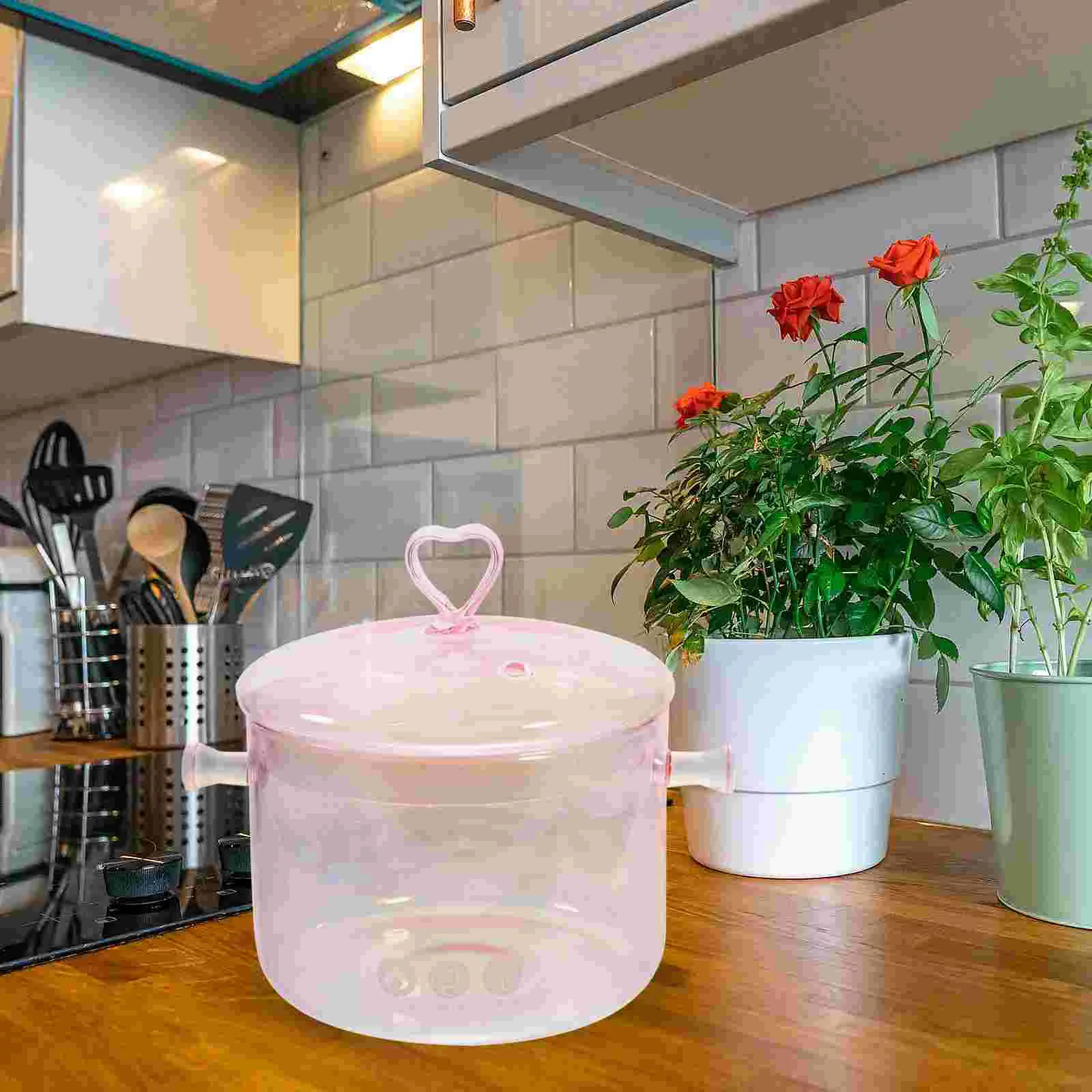 

Glass Stew Pot Glass Food Pot Household Stew Pot Stovetop Glass Pot Clear Noodle Cooking Pot