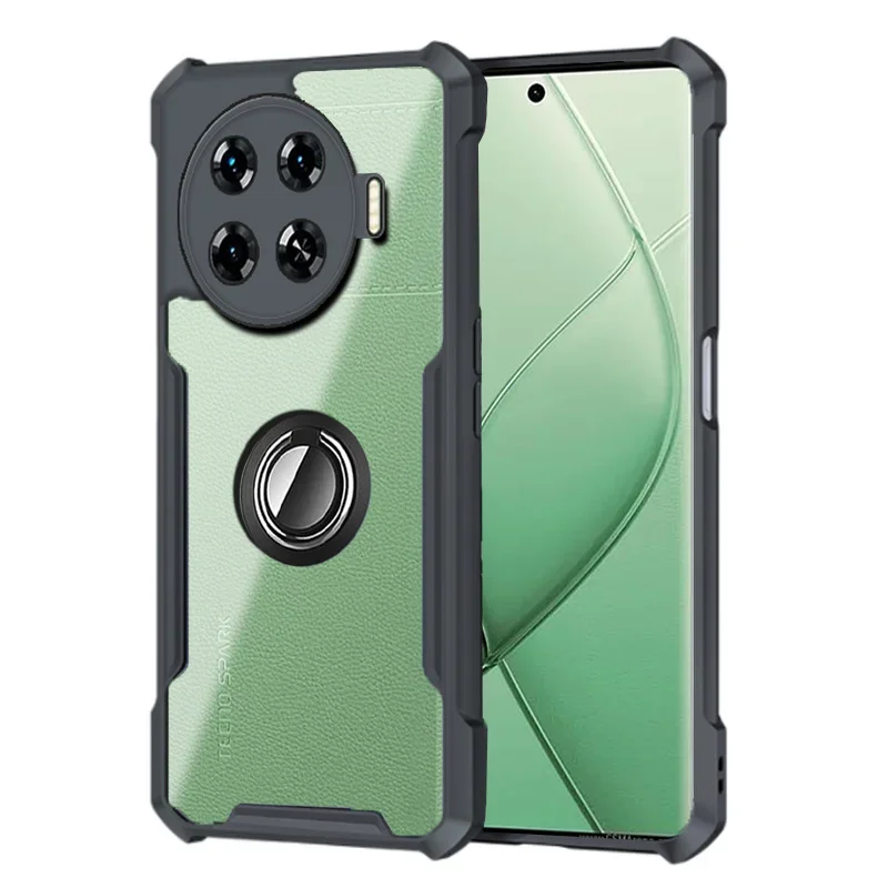 Прозрачная акриловая задняя крышка Spark20Pro с рамкой для телефона из ТПУ Tecno Spark 20 Pro