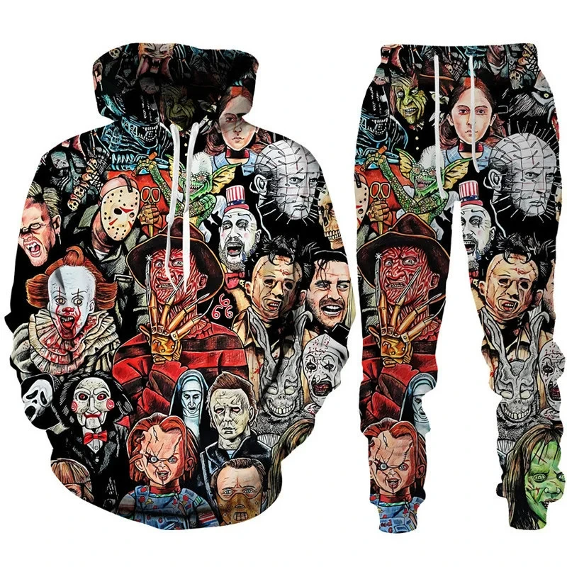 

Horror Movie Clown 3D Printed Hoodie/Pants/Suit Personality Men Women Outfits Fashion Tracksuit Set Halloween Streetwear Clothes