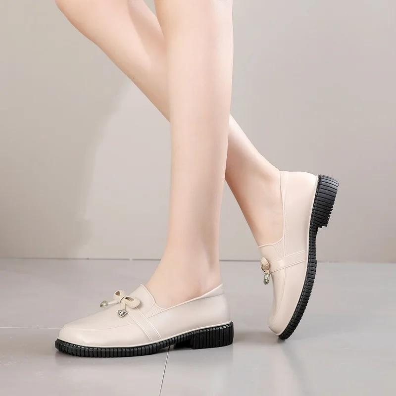2023 Women Fashion Shallow Rain Boots Outdoor Slip-on Wellies Shoes Waterproof Bowtie Water Shoes