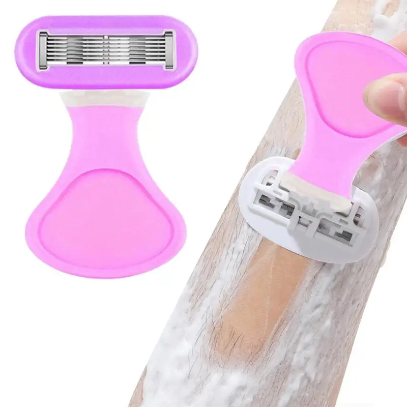 

Портативная Женская Ручная бритва, безопасная бритва, бритвенный станок, бритвенный станок для ног, рук, подмышек, бикини, удаление волос с 6 лезвиями, аналогично