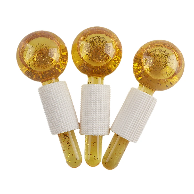 

1PC Golden Beauty Ice Hockey Energy Beauty Crystal Ball Facial Cooling Ice Globes For Face and Eye massage