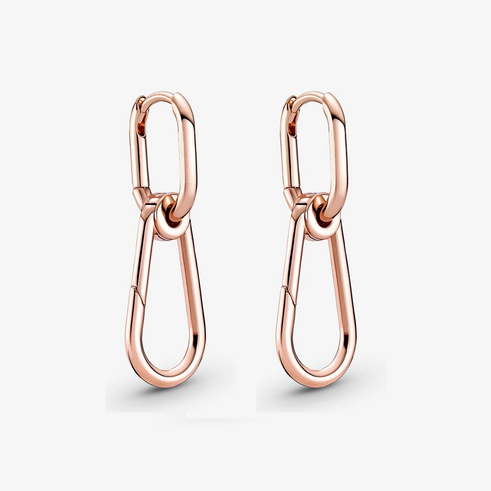 Mybeboa 925 Solid Silver ME Rose Hoop Link Earring For Women New Fashion Original Earring Jewelry Gift