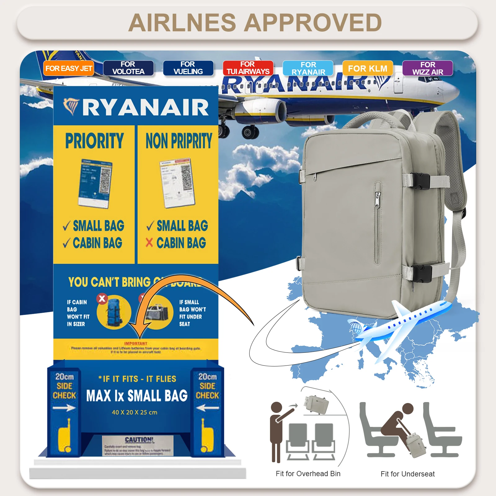 Расширяемый Дорожный Рюкзак Likros Нейлоновая Противоугонная Сумка Для Ноутбука