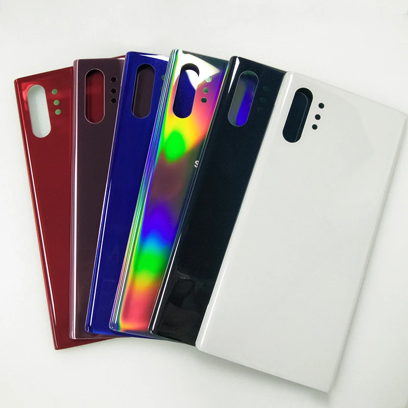 Фото Для SAMSUNG Galaxy Note 10 Корпус батарейного отсека для Galaxy Note 10 N970 N970F Note 10 Plus N975 N975F ПРИМЕЧАНИЕ 10 Задний стеклянный чехол №2