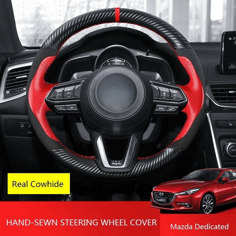 

Hand-stitched Carbon Fiber Special Steering Wheel Cover Is Suitable For Mazda 36 Angkesaila CX-4CX-5 Atez Ruiyi Auto Parts