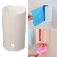 mutifunctional nail free wall mounted plastic trash bag storage box creative garbage bag holder container home kitchen bathroom