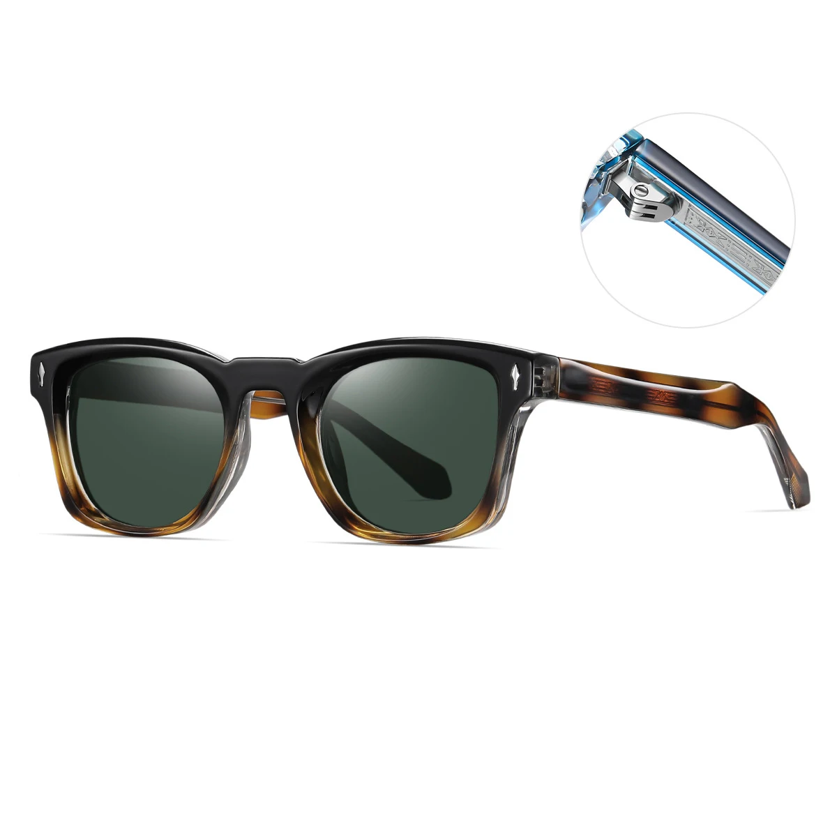 Поляризованные винтажные квадратные солнцезащитные очки в маленькой оправе для