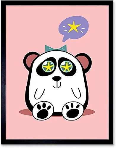 

Kawaii панда звезда рамка настенный художественный Печатный жестяной знак