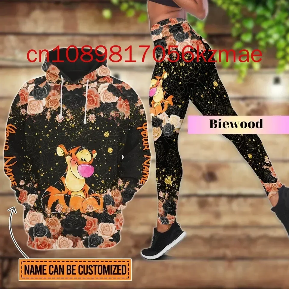 Disney Tigger 3D Толстовка Женская Леггинсы Для Йоги Комплект Микки Йога Спортивные