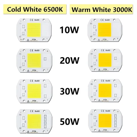 Набор из 10 шт. светодиодных двигателей COB 50 Вт для светильников Warm and Happy