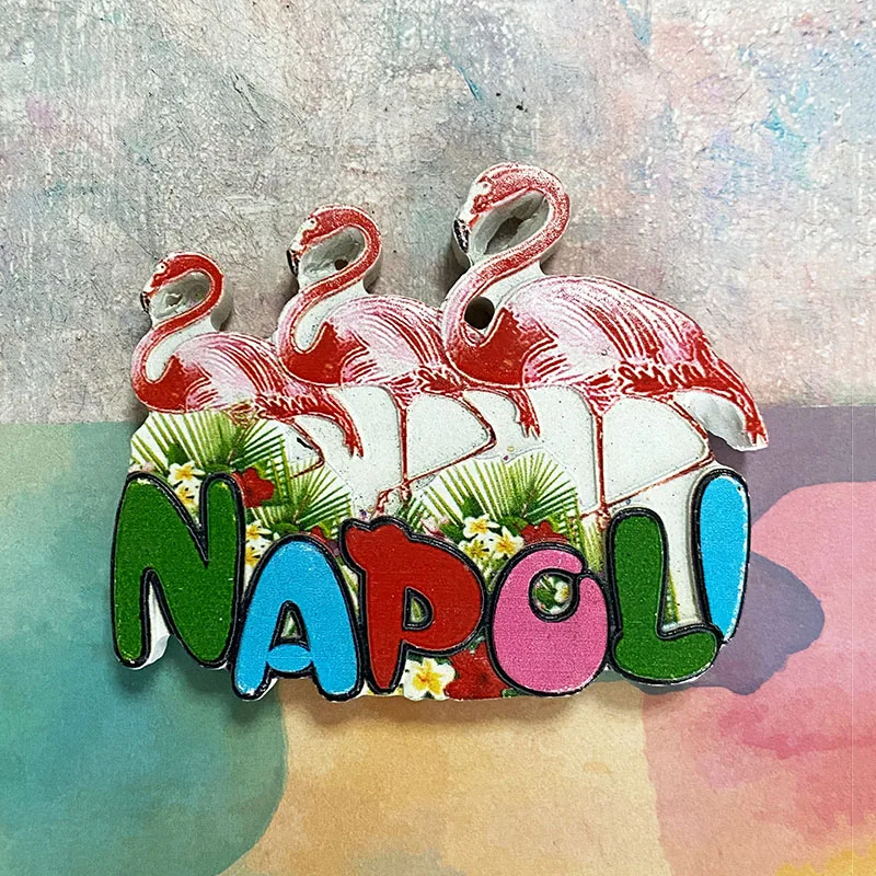 Итальянские сувениры неаполские фламинго 3D наклейка на холодильник предметы для