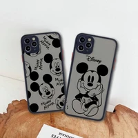 disney mickey minnie mouse phone case for iphone 13 12 11 pro max mini xs 8 7 plus x se 2020 xr matte transparent cover