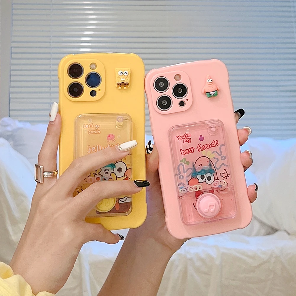 

SpongeBobs SquarePants Patricks Stars Game Console Phone Case for IPhone 14 13 12 11 Pro Max X XR XS MAX Plus Back Cover Gift