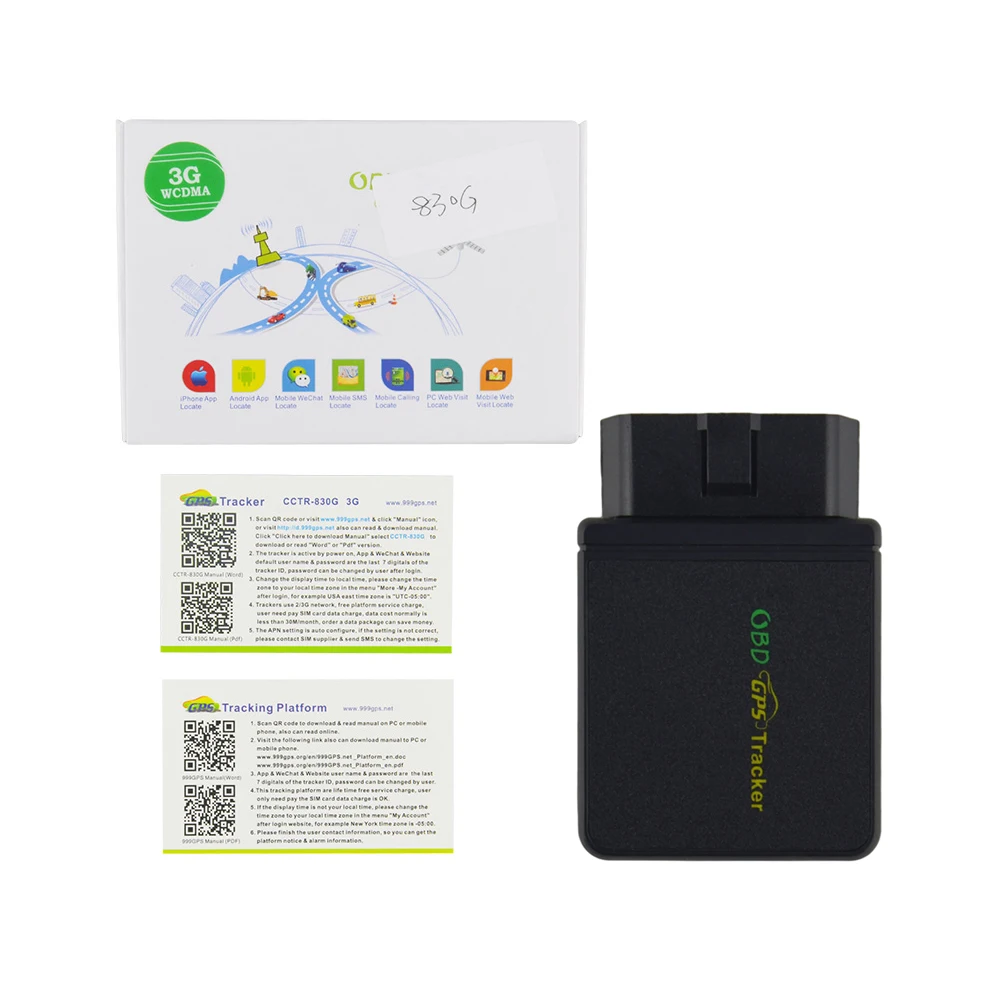 GPS-трекер Mini 4G OBD WCDMA, устройство для отслеживания перемещений и ударов, простой в эксплуатации, без установки, 7-36 В постоянного тока