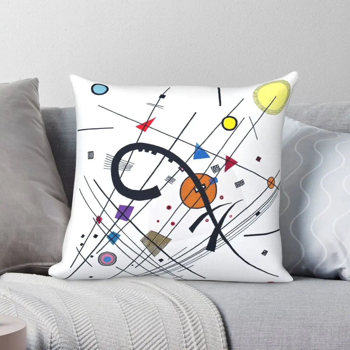 

Kandinsky 1923 чехол для подушки из полиэстера и льна, бархатный креативный декоративный чехол для подушки на молнии, оптовая продажа, 45x45