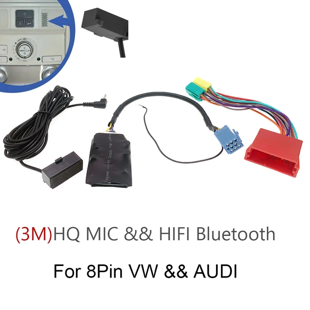 Автомобильный Bluetooth AUX гарнитура 8 Pin адаптер A2DP музыкальный аудио кабель для Audi A2 A3 8L 8 P A4 B5-B7 A6 4B A8 4D для VW Skoda Seat