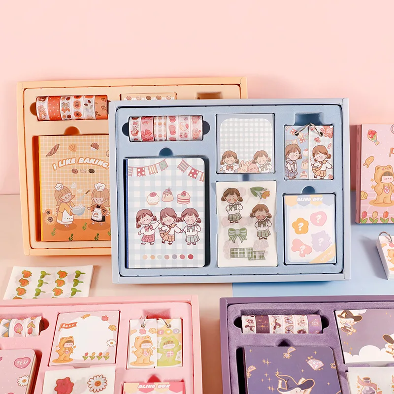 

Office School Supplies Stationery Set Sketchbook Kawaii Notebooks Journals Budget Book Agenda Planner Cute Dairy with Tape