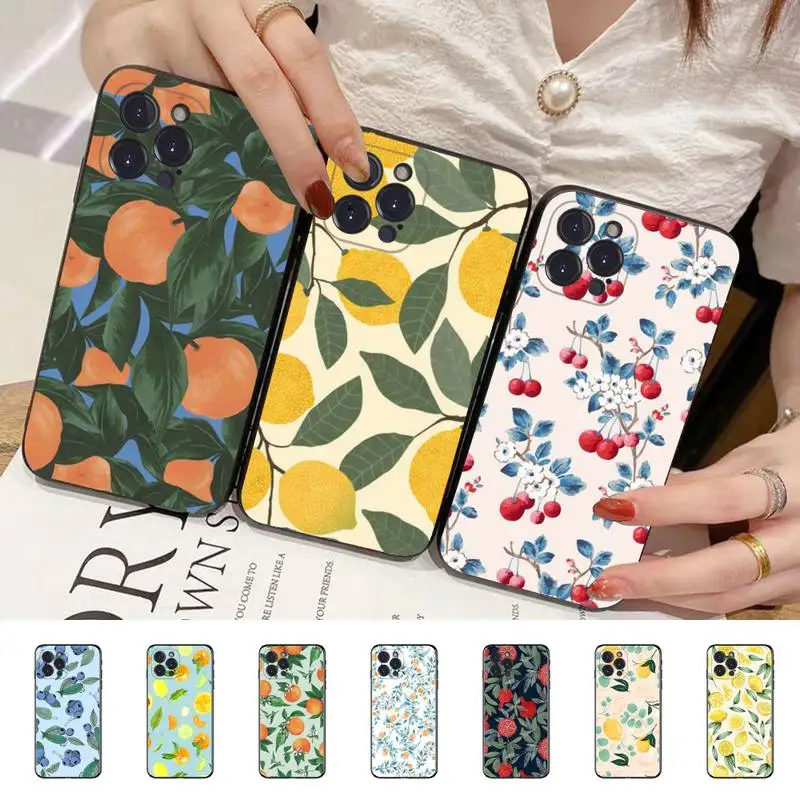 

Summer green leaves fruit Phone Case for iPhone 11 12 13 mini pro XS MAX 8 7 6 6S Plus X 5S SE 2020 XR case