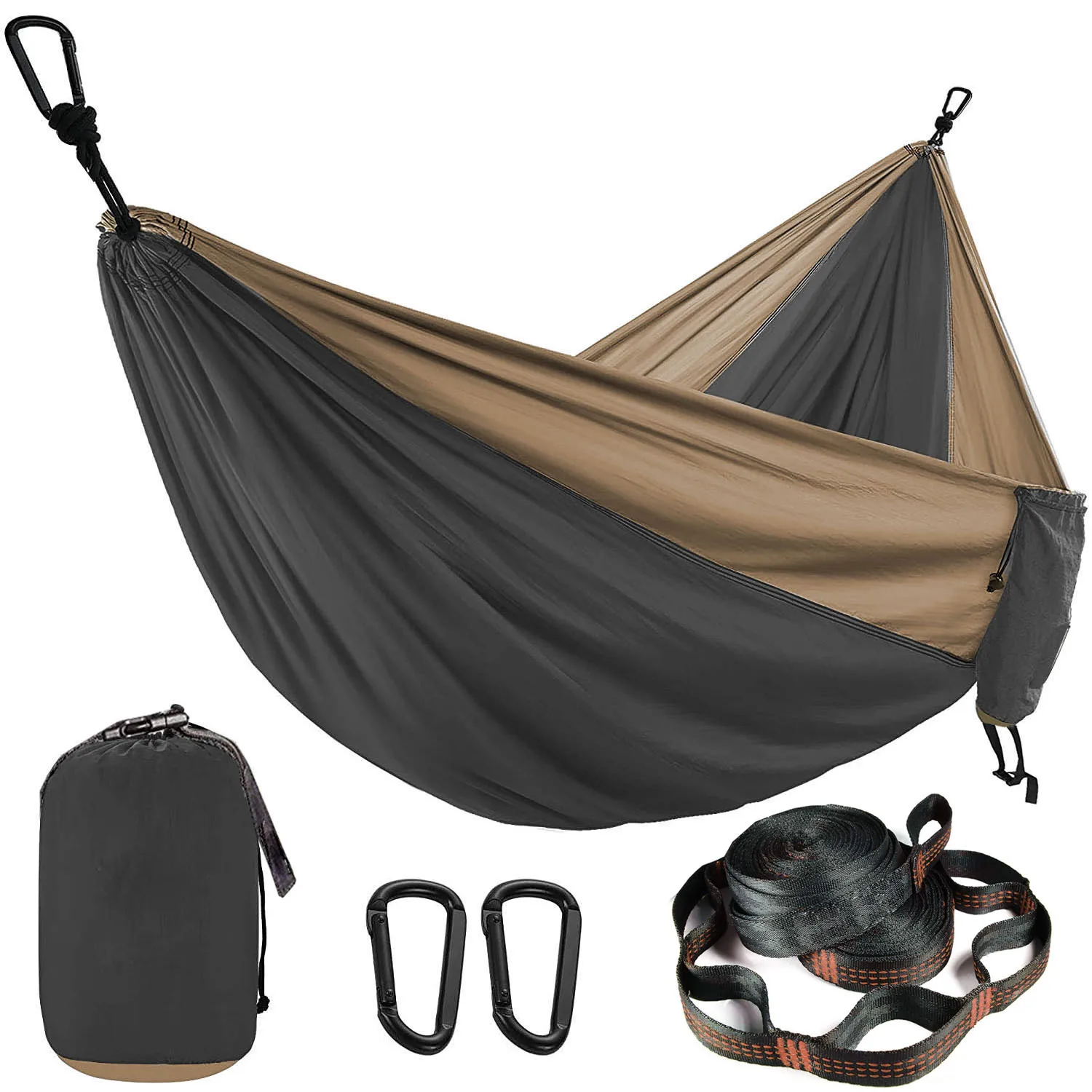 

Furniture Hammock Outdoor Survival With Person Travel Hammock Camping Black Color Carabiner Parachute And Double Solid Straps