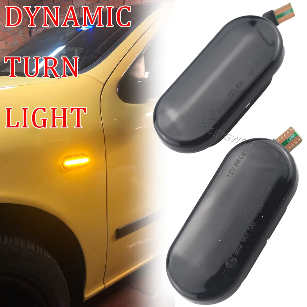 BINGWFPT Smoke Lens Dynamic Flowing LED Turn Signal Side Marker Light Lamp for Volkswagen VW Golf3 4 Bora Lupo Passat Polo