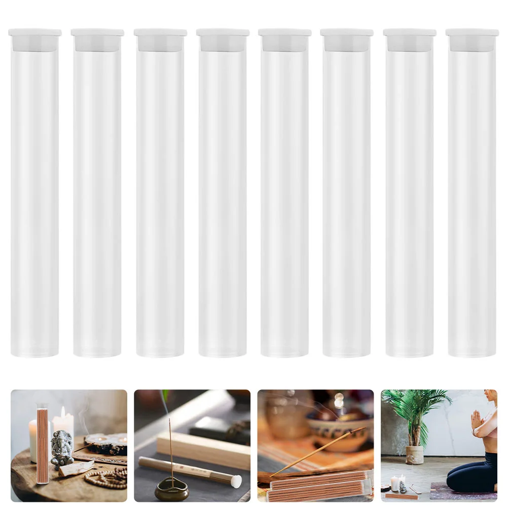 

8Pcs Acrylic Incense Tubes Practical Incense Holders Home Transparent Tubes