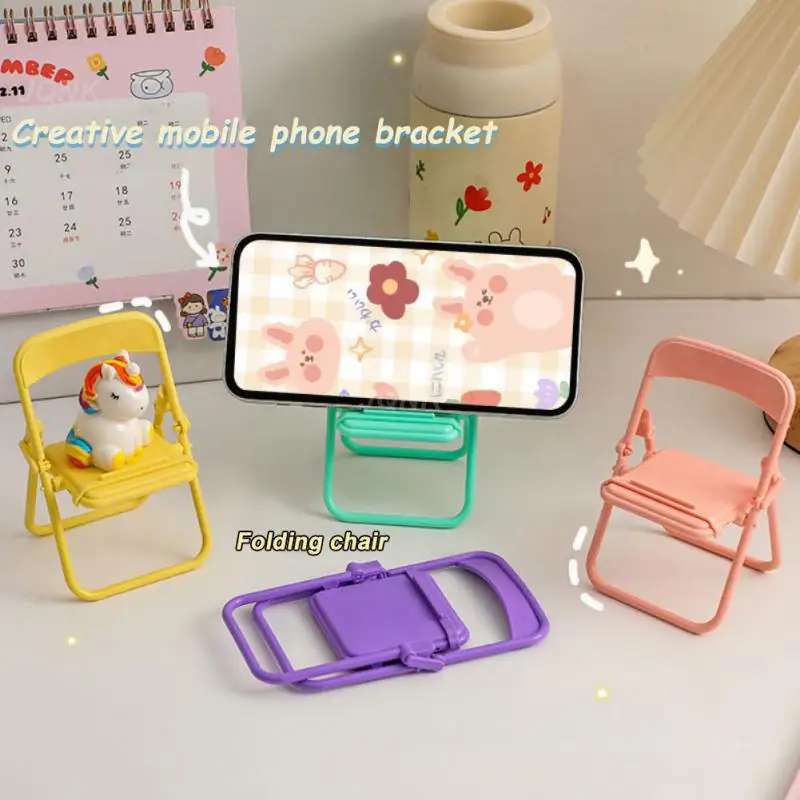 Phone Holder Portable Mini Mobile Phone Stand Universal Stand Mobile Phone Bracket Foldable Desk Holder Desktop Chair Stand images - 6