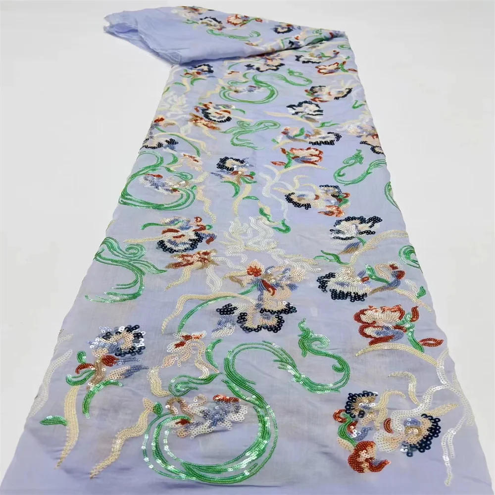 Новинка 2024 нигерийская кружевная ткань свадебная вышитая сетка 5 ярдов Новая