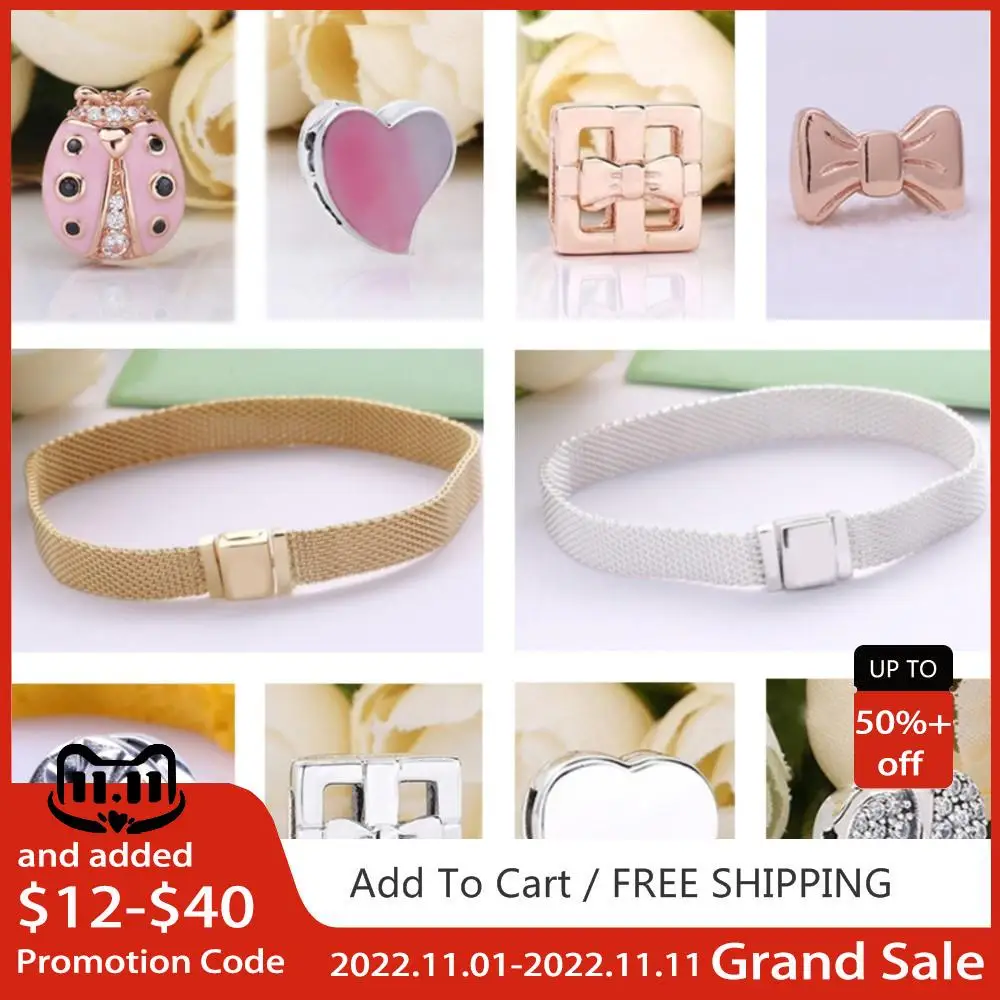 

Recommend 925 Sterling Silver Sparkling Flower Heart Shape Clip Charms Fit Original Europe Reflexion Bracelets Women Jewelry