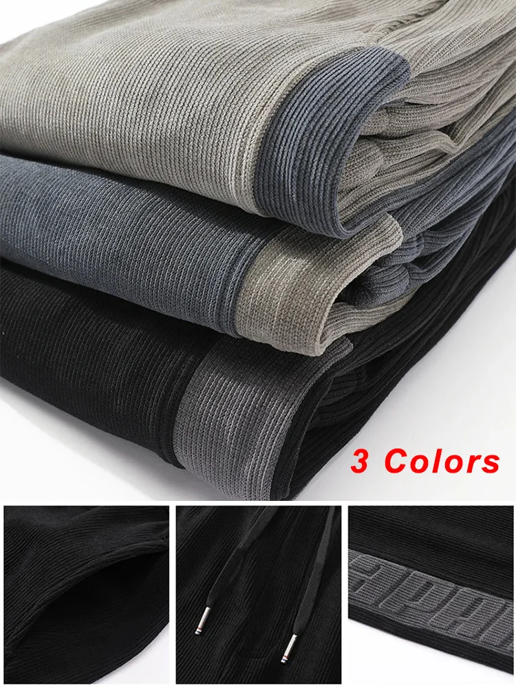 

Stretched Baggy 8XL 2023 Plus Trousers Pants Sweatpants Spring New Corduroy Joggers Harem Streetwear Fashion Men's Casual Size