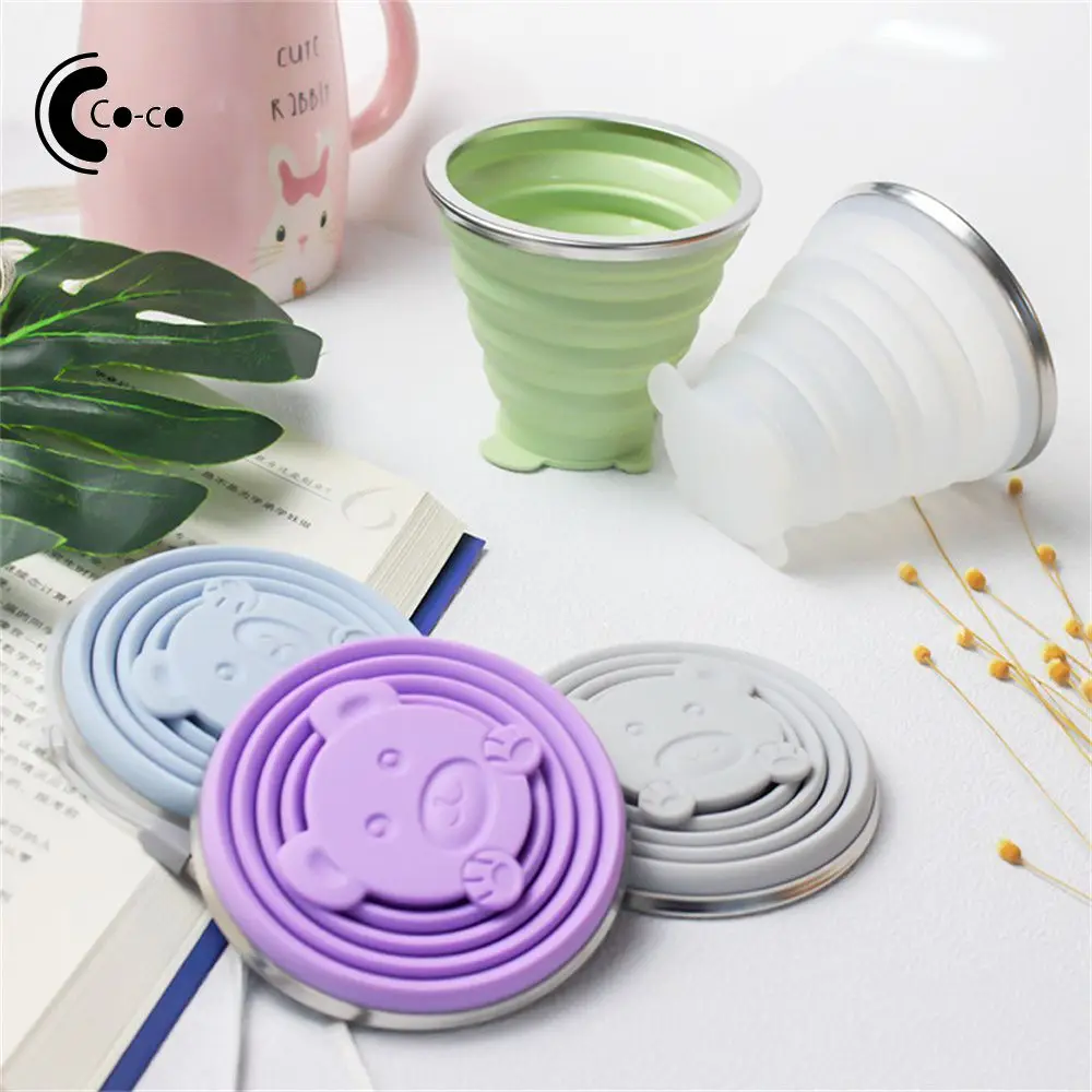 Folding Cup Foldable Silicone Home Supplies Silicone Cup Small And Portable Household Daily Necessities Telescopic Cup Cup Round
