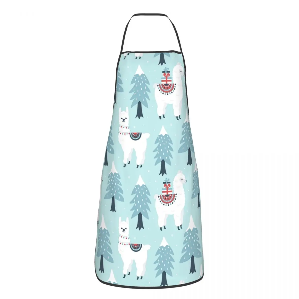 

Фартук унисекс с рождественской ламой и альпакой, кухонный фартук шеф-повара для взрослых, женщин и мужчин, мультяшное украшение для кухни и...