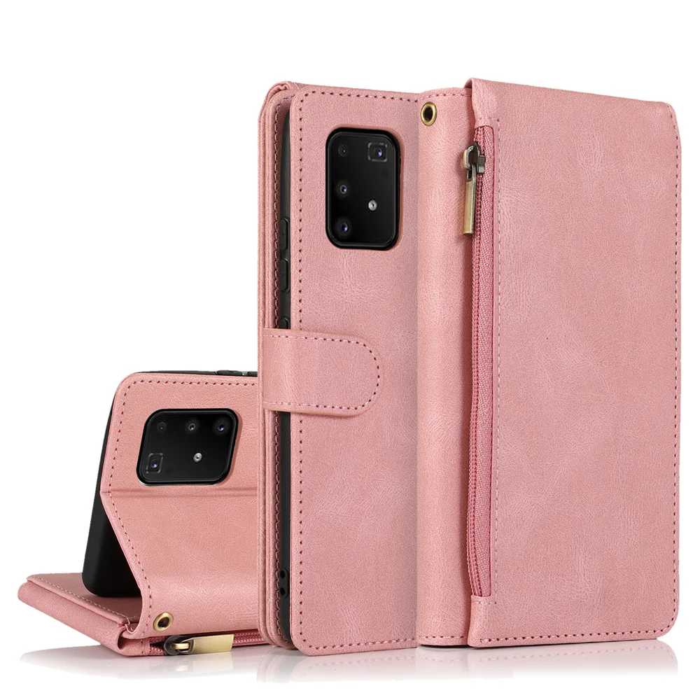 Для Samsung Galaxy A91 A71 A53 A52 A41 A34 A33 A14 4G 5G Ретро металлический кошелек на молнии мульти