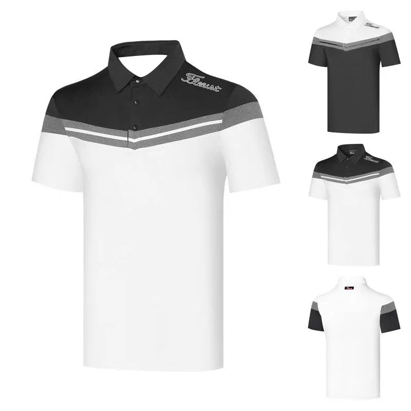 

Men's Golf T-shirt Summer Sports Short Sleeve Shirt Dry Fit Breathable Polo Shirts for Men Golf Wear
