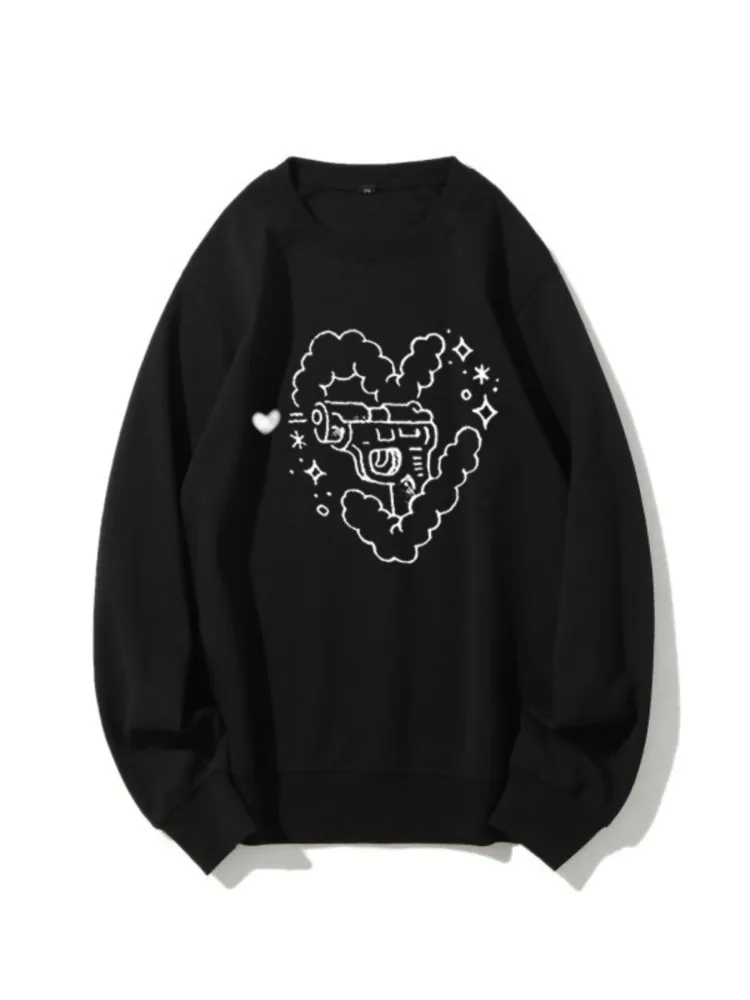 

Свитер, Пуловер Y2K в стиле Харадзюку, ретро, с забавным принтом love, с длинными рукавами, в стиле рок, гранж, уличный стиль, ленивый стиль, осень,...