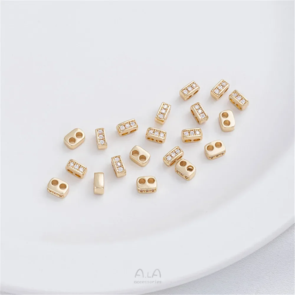 14-каратное золото инкрустированный цирконием свиной нос двойное отверстие