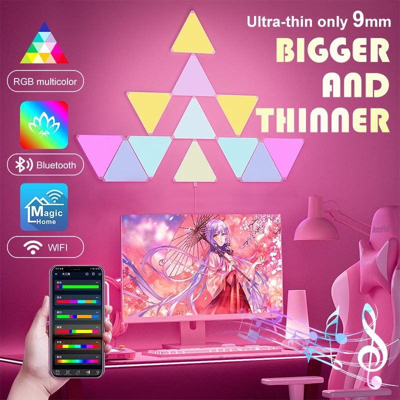 

RGB-лампа настенная Трехгранная с поддержкой Wi-Fi и Bluetooth
