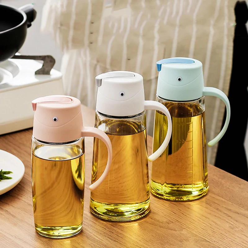 

Kitchen Storage: Oil Pot With Handle, Automatic Cap Opening, Oil Bottle, Seasoning, Soy Sauce, Vinegar Bottle, Kitchen Supplies