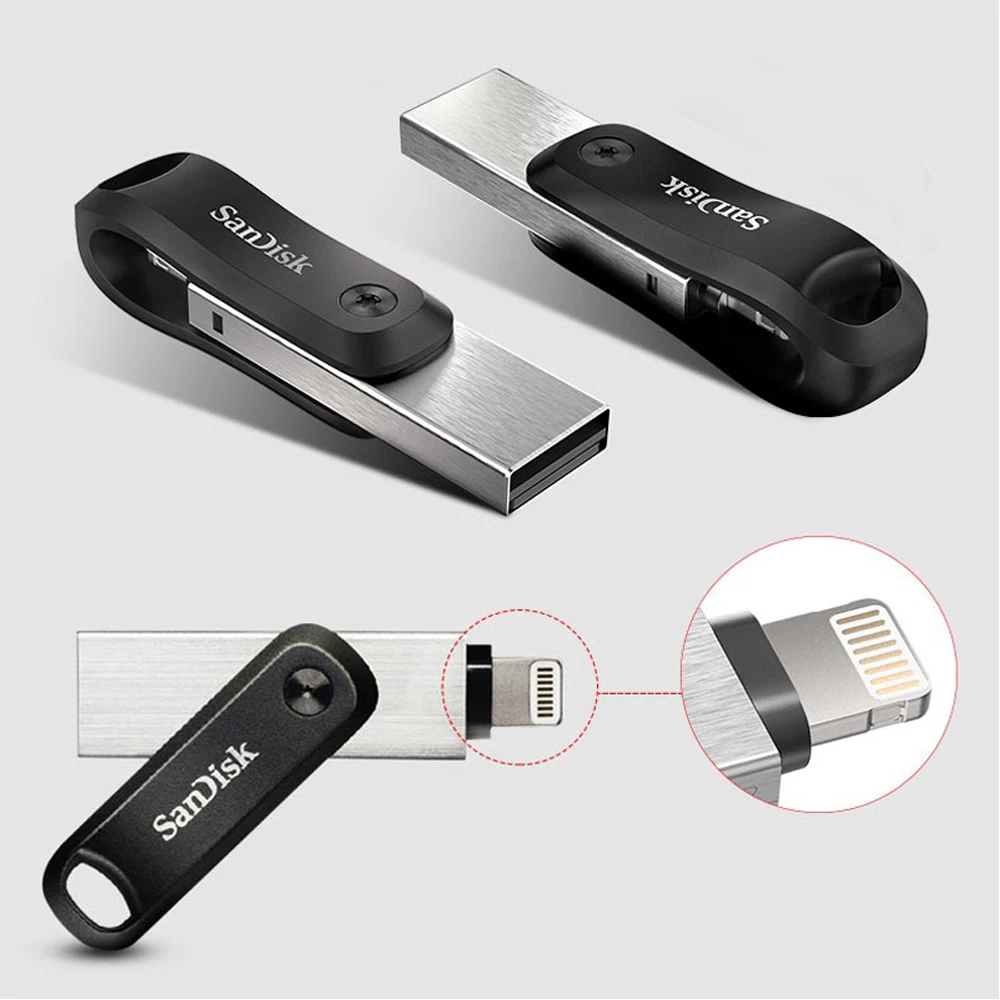 SanDisk USB Flash Drive iXpand OTG Lightning USB 3.0 Stick 256GB 128GB 64GB Pen Drive MFi For iPhone & iPad and USB U Disk OTG images - 6