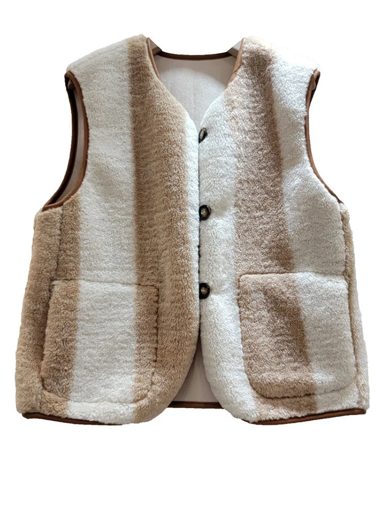 

Осень-зима 2022, черно-белая клетчатая куртка, жилет, топы, женский теплый жилет, верхняя одежда, женская верхняя одежда из искусственного меха...