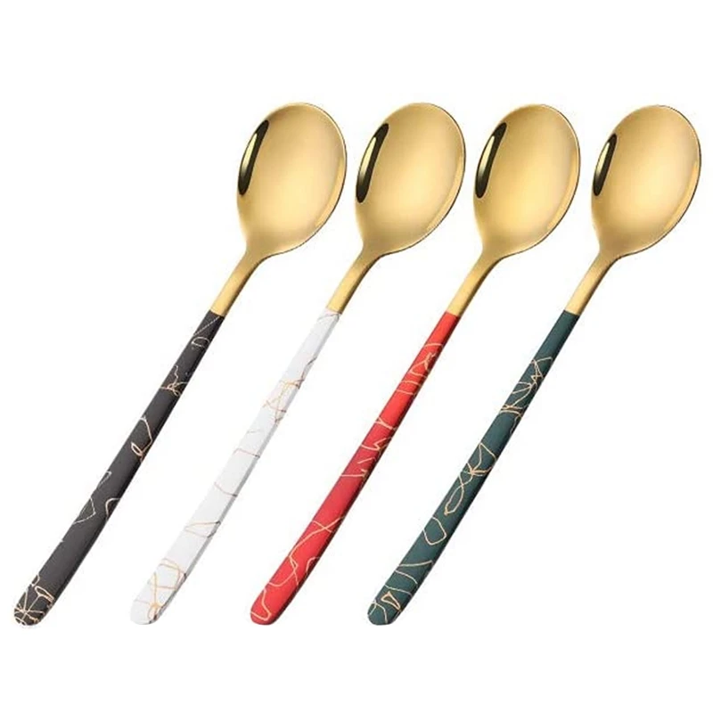 

Маленькие Десертные Ложки для кофе, шоколада, торта, мороженого, эспрессо, послеобеденного горячего чая вечерние 4 упаковки